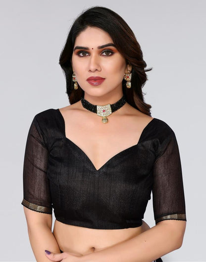 Black Printed Chiffon Saree