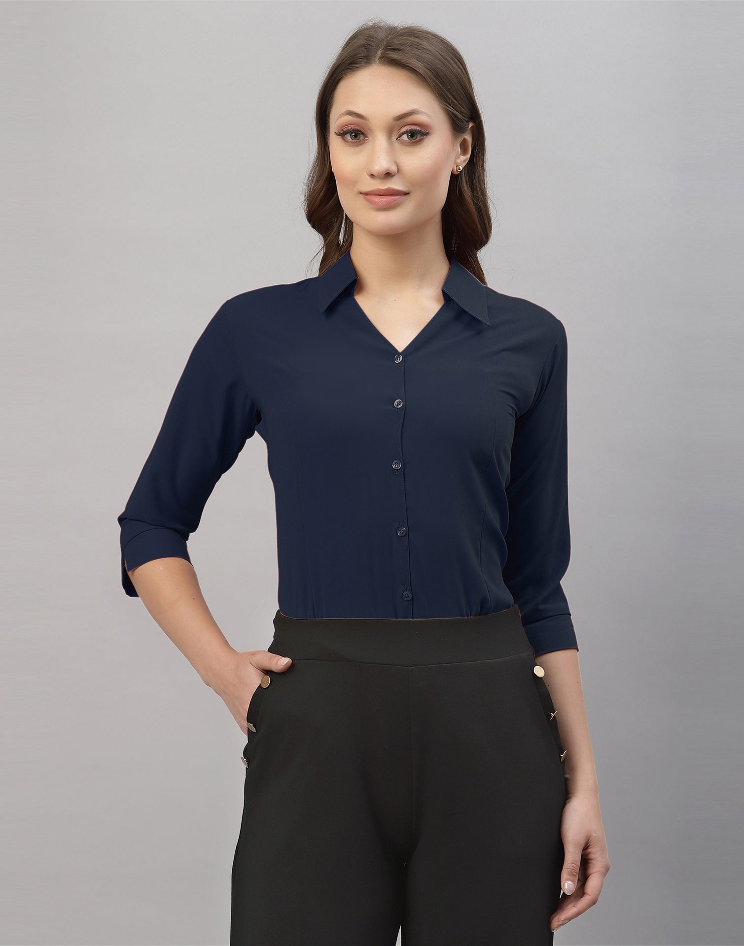 Navy Blue Casual Shirt | Sudathi