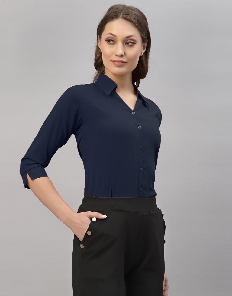 Navy Blue Casual Shirt | Sudathi