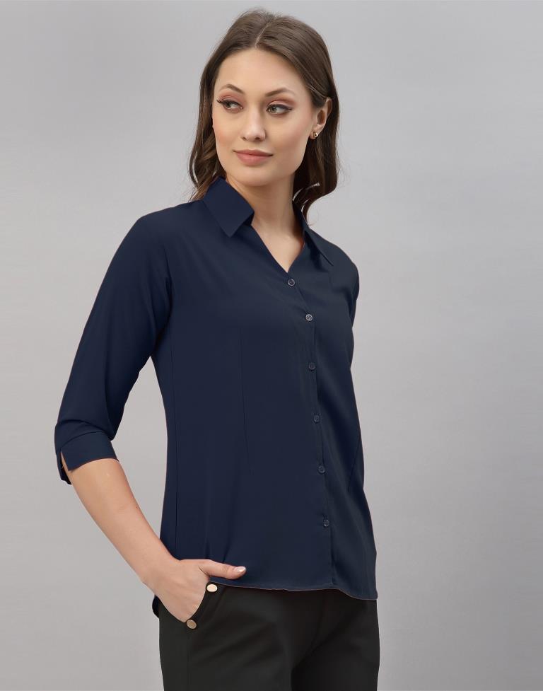 Navy Blue Casual Shirt | Sudathi