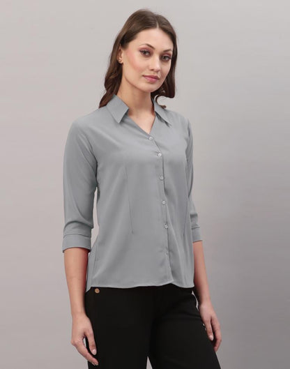 Light Grey Casual Shirt | Leemboodi