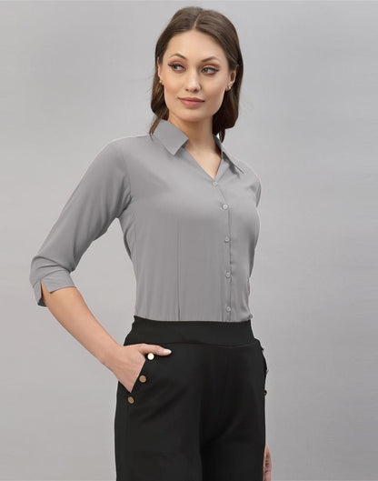 Light Grey Casual Shirt | Leemboodi