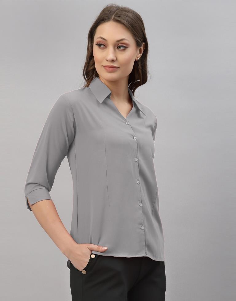 Light Grey Casual Shirt | Leemboodi