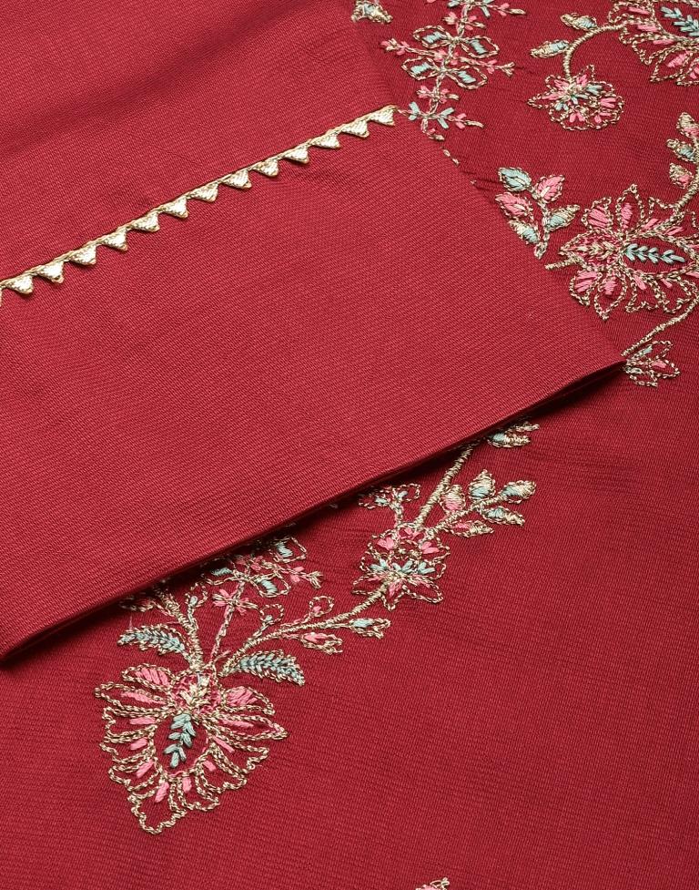 Red Kurti With Pant And Dupatta | Leemboodi