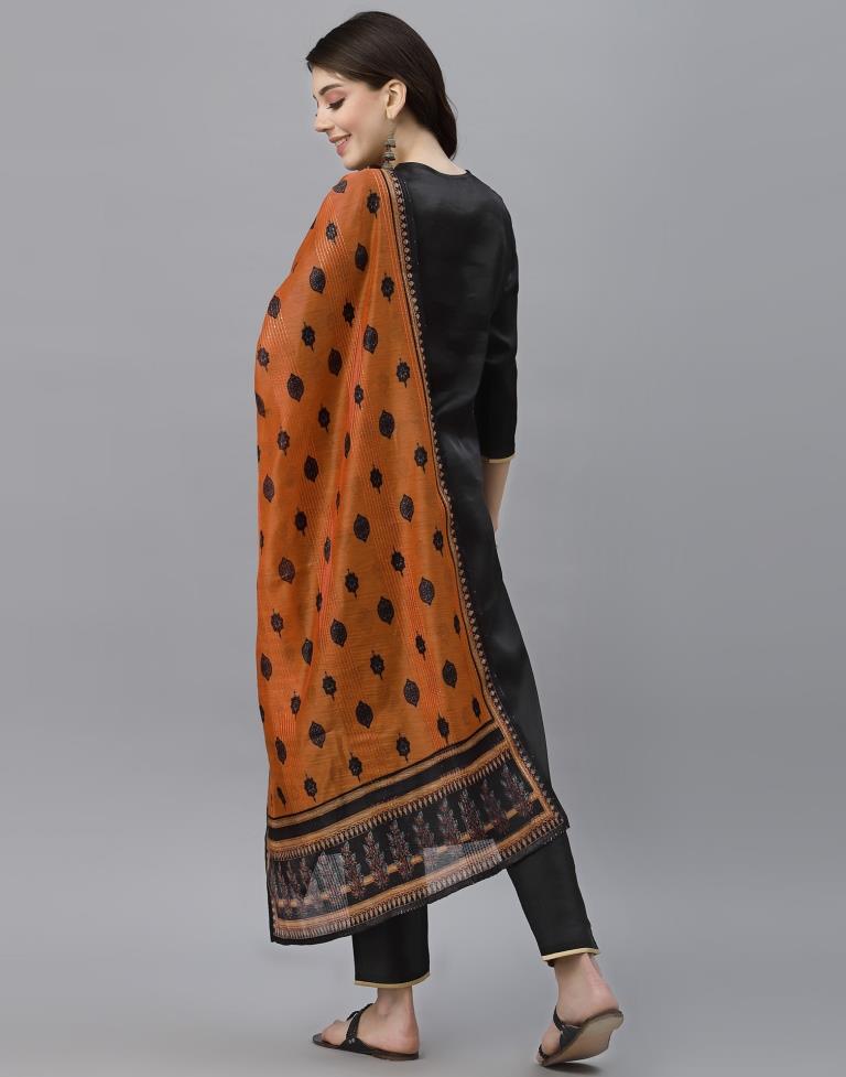 Black Kurti With Pant And Dupatta | Leemboodi