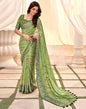 Light Green Printed Georgette Saree