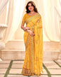 Yellow Printed Georgette Saree