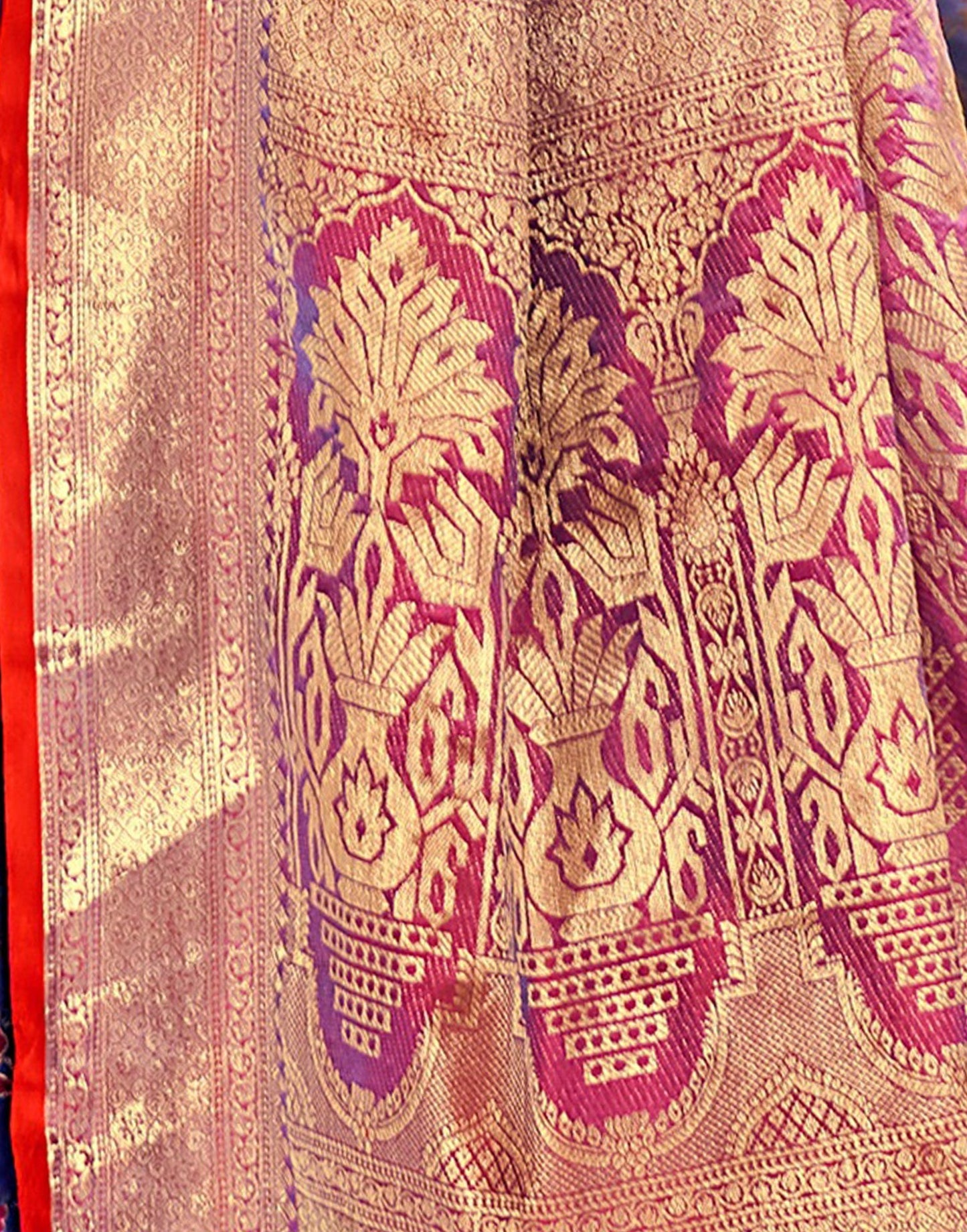 Violet Weaving Silk Banarasi Saree