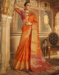 Orange Weaving Silk Banarasi Saree