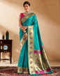 Turquoise Weaving Silk Paithani Saree