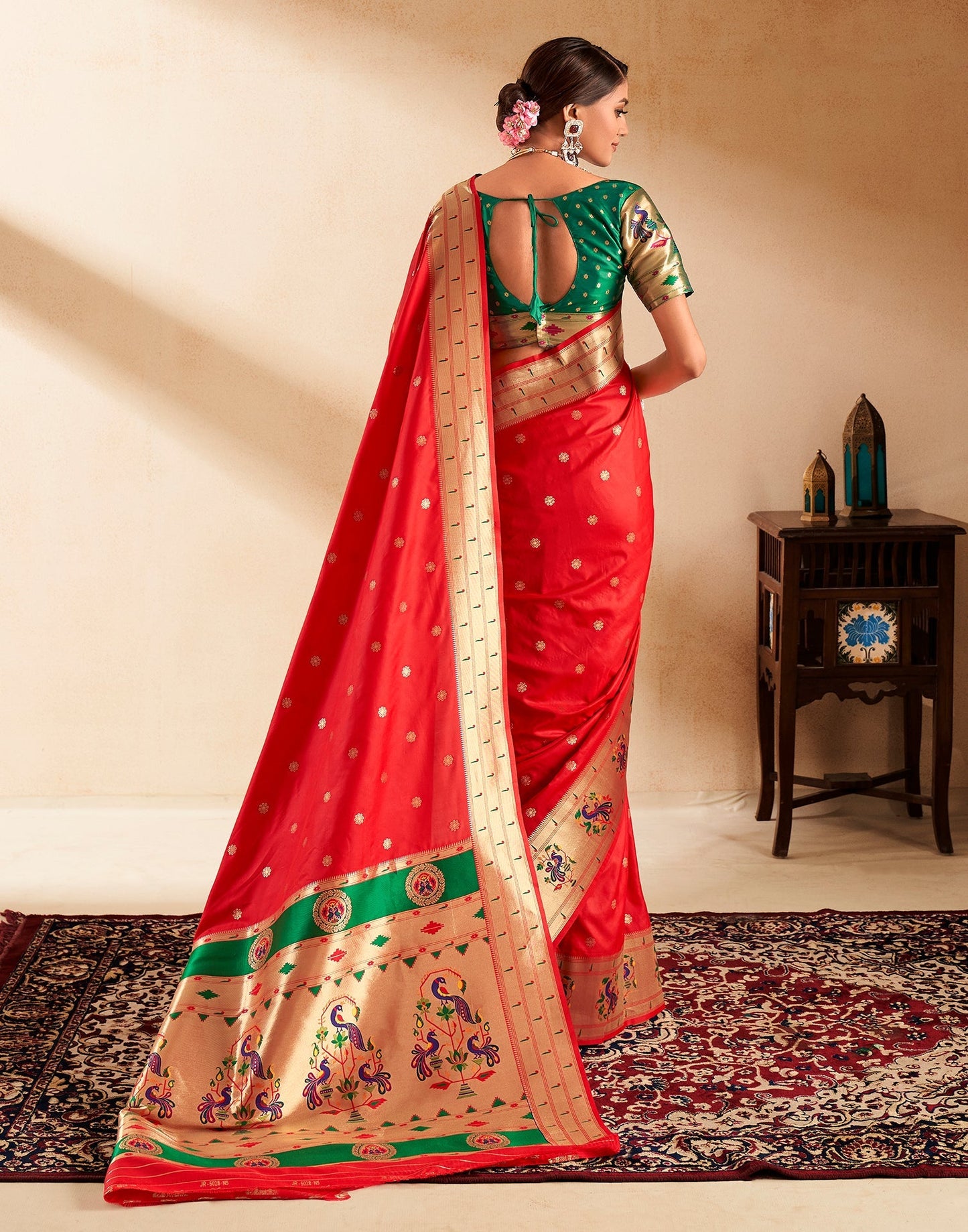 Red Weaving Silk Paithani Saree