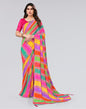 Multicoloured Printed Georgette Saree