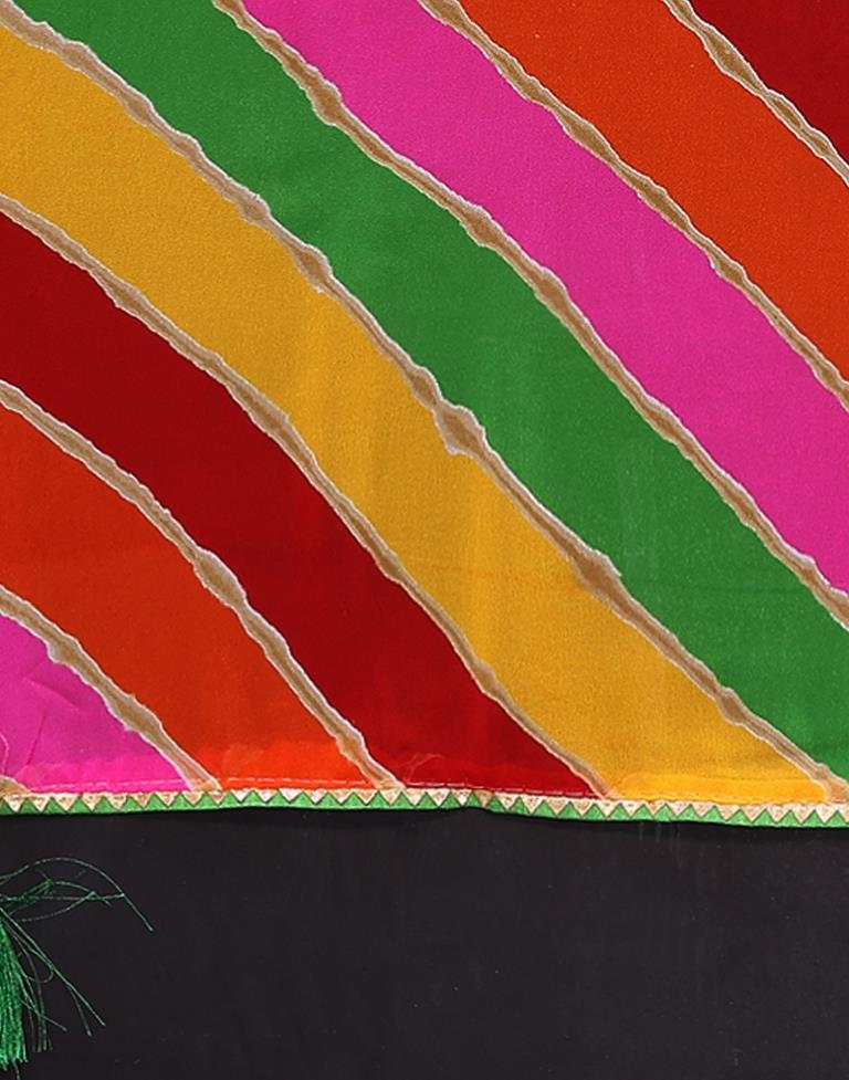 Multicoloured Printed Georgette Saree