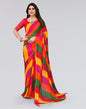 Multicoloured Printed Georgette Saree