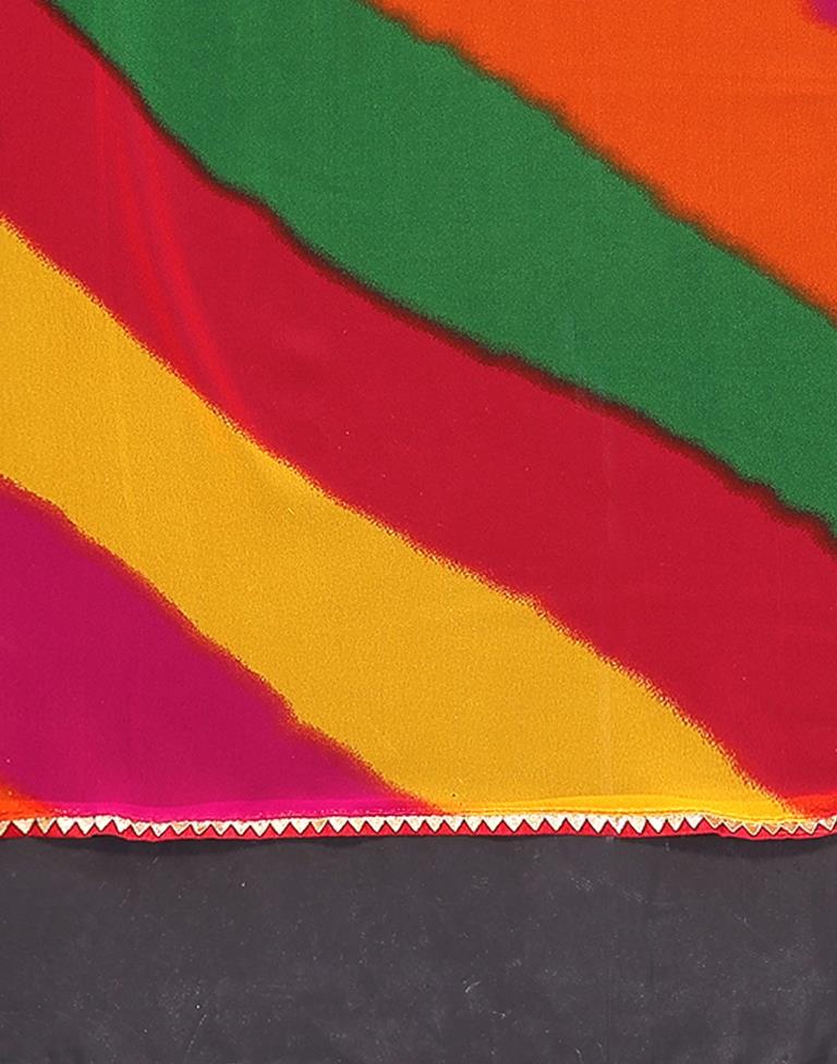 Multicoloured Printed Georgette Saree
