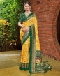 Green Printed Silk Saree