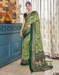 Green Printed Silk Saree