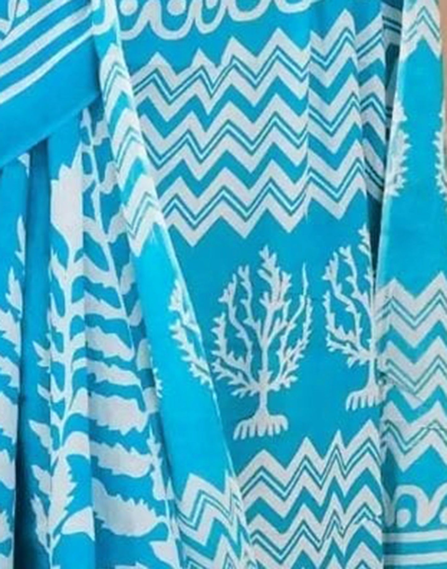 Sky Blue Printed Cotton Saree