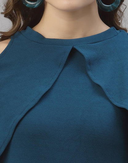 Peacock Blue Cut out Sleeve Bodycon Dress | Sudathi