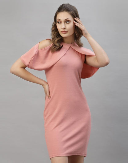 Light Pink Cut out Sleeve Bodycon Dress | Sudathi