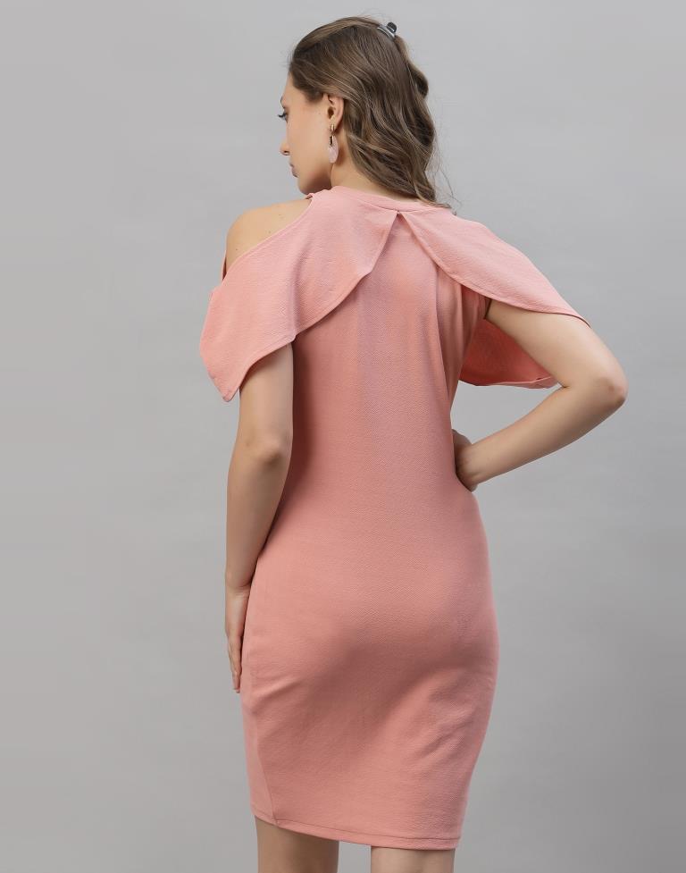 Light Pink Cut out Sleeve Bodycon Dress | Sudathi