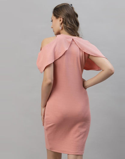Light Pink Cut out Sleeve Bodycon Dress | Sudathi