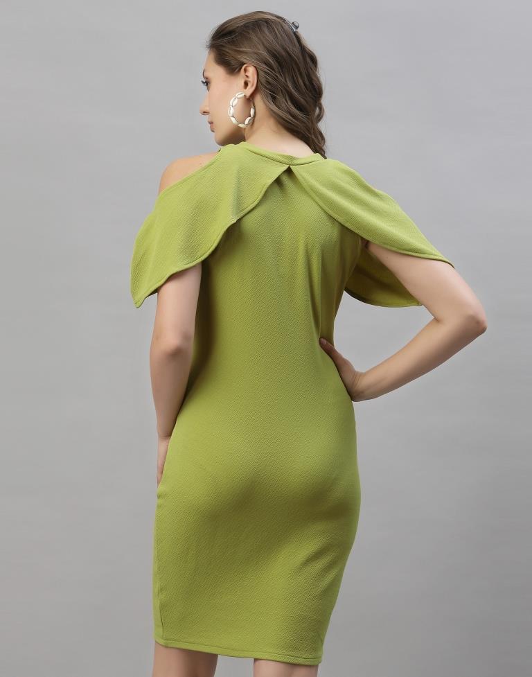Olive Green Cut out Sleeve Bodycon Dress | Sudathi