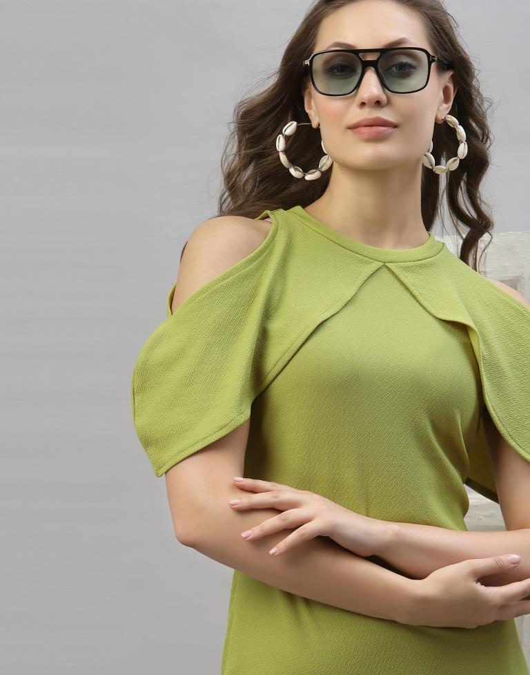 Olive Green Cut out Sleeve Bodycon Dress | Sudathi