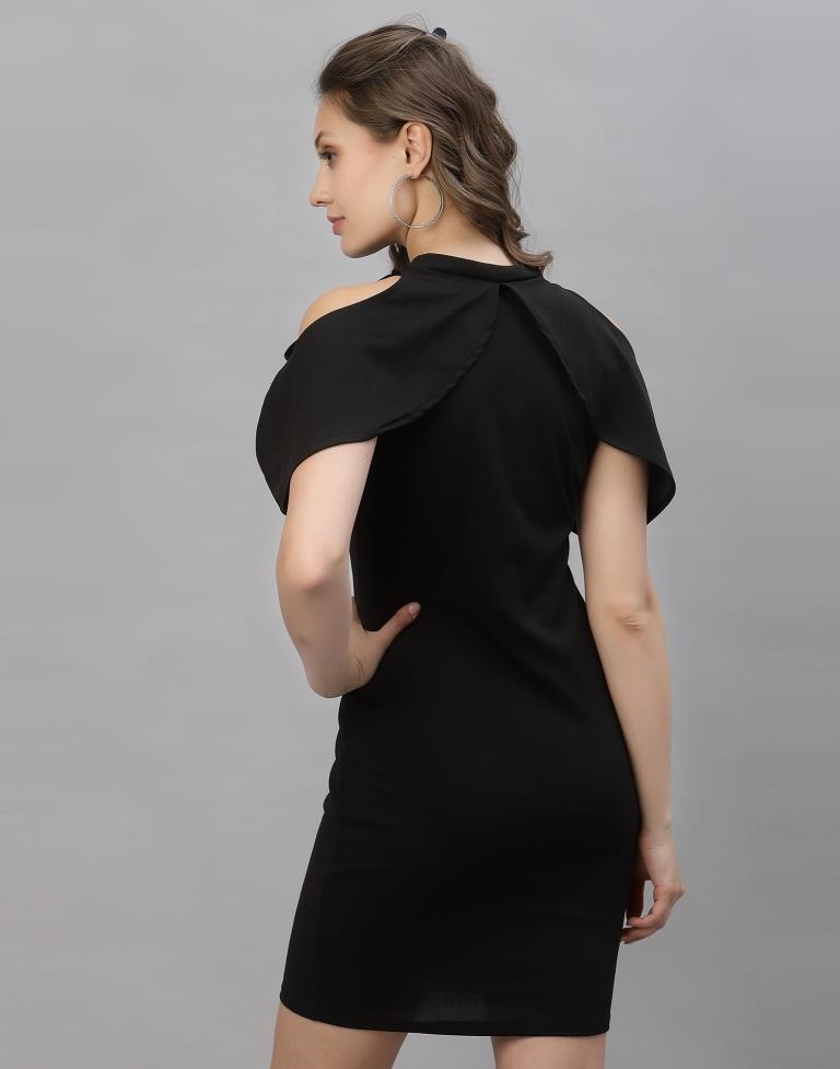 Black Cut out Sleeve Bodycon Dress | Sudathi