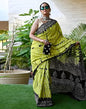 Green Printed Cotton Saree