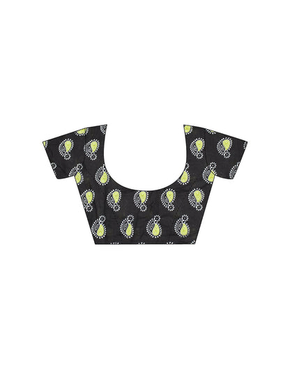 Green Printed Cotton Saree