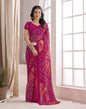 Dark Pink Bandhani Chiffon Saree