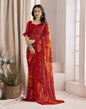Red Bandhani Chiffon Saree