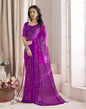 Dark Purple Bandhani Chiffon Saree