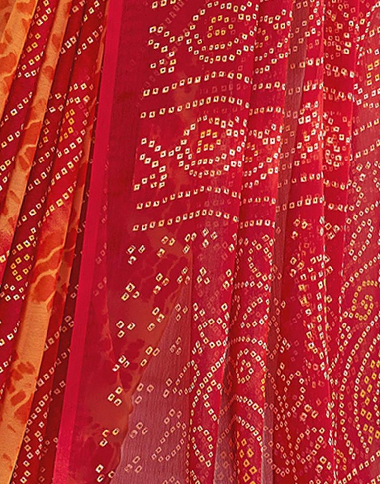 Yellow Bandhani Chiffon Saree