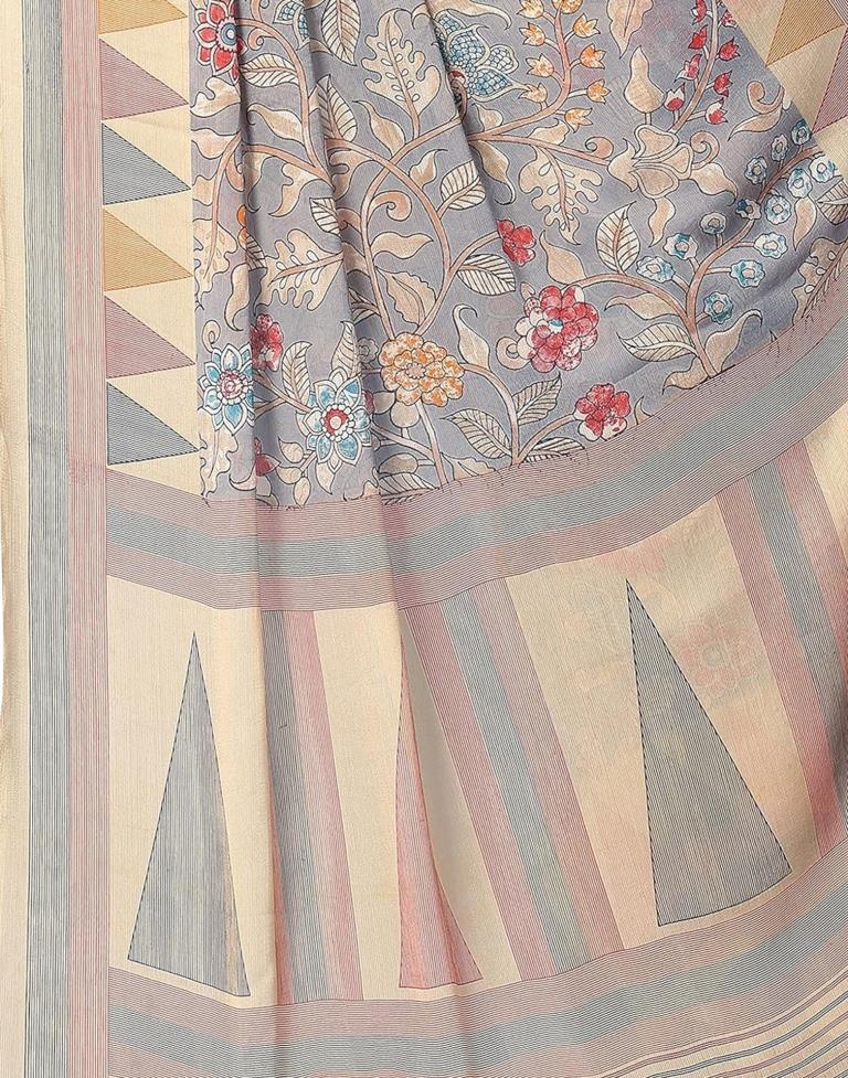 Multicoloured Printed Chiffon Saree