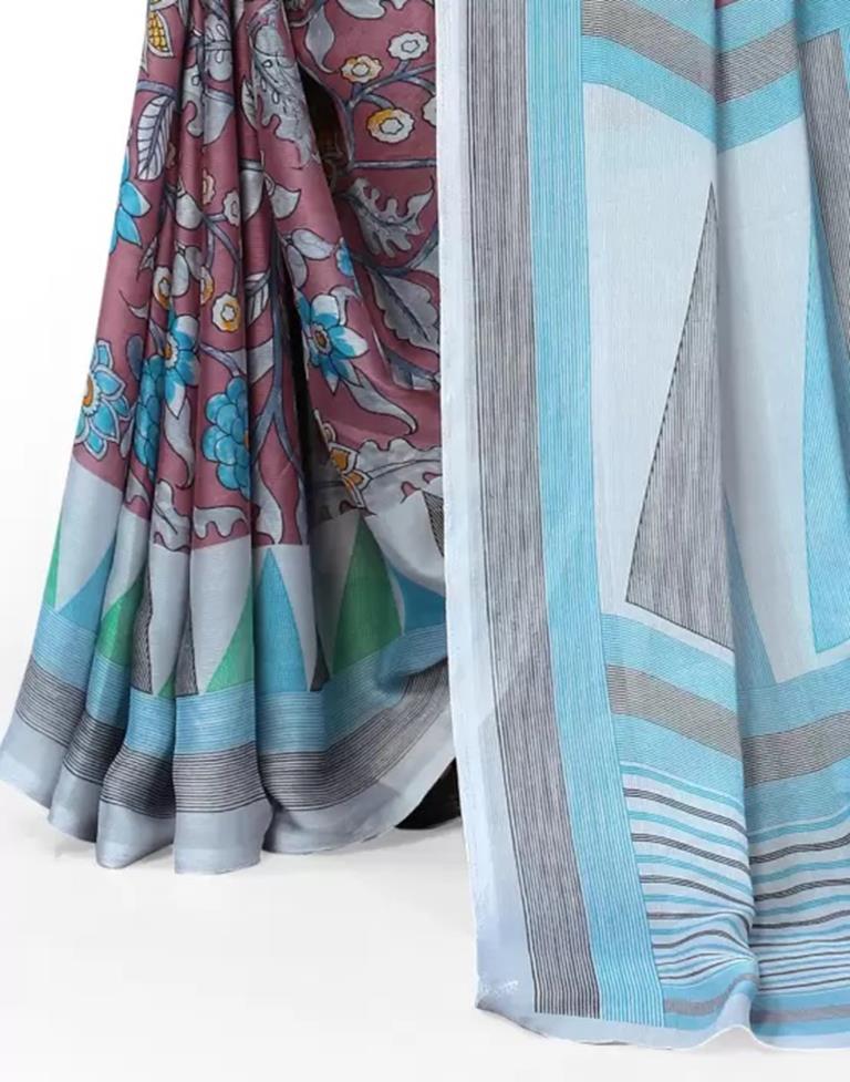 Multicoloured Printed Chiffon Saree