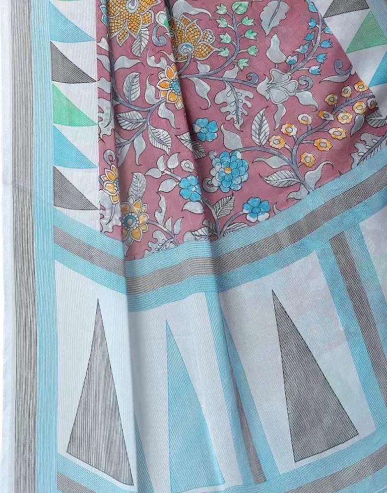 Multicoloured Printed Chiffon Saree
