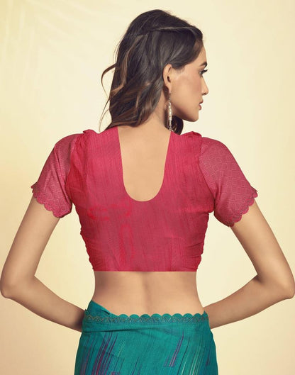 Rama Green Printed Georgette Saree