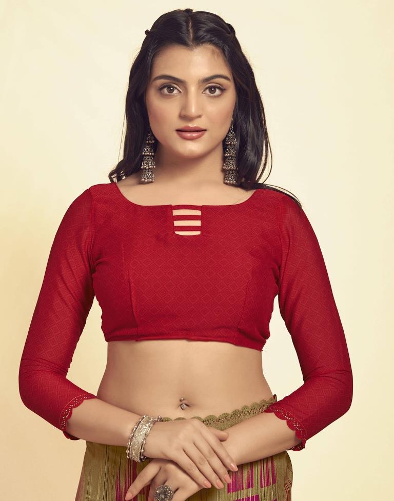 Beige Printed Georgette Saree