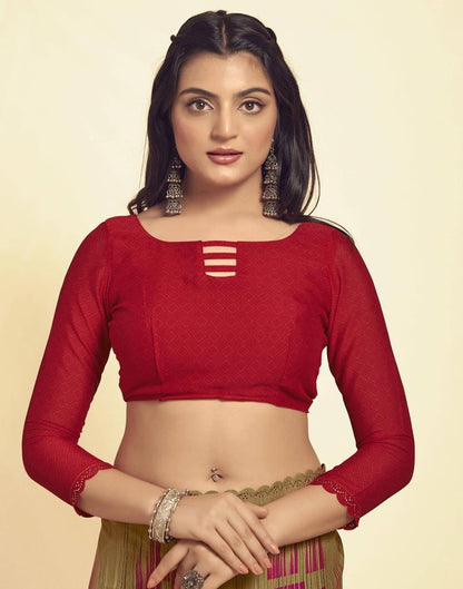 Beige Printed Georgette Saree