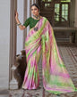 Green Printed Brasso Saree