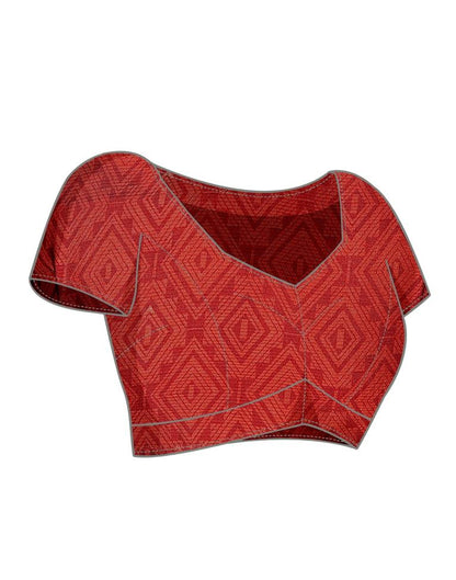 Brown Printed Chiffon Saree