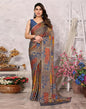 Beige Printed Chiffon Saree