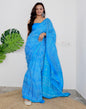 Sky Blue Printed Cotton Saree