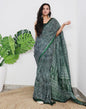 Green Printed Cotton Saree