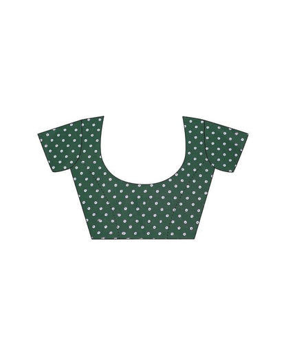 Green Printed Cotton Saree