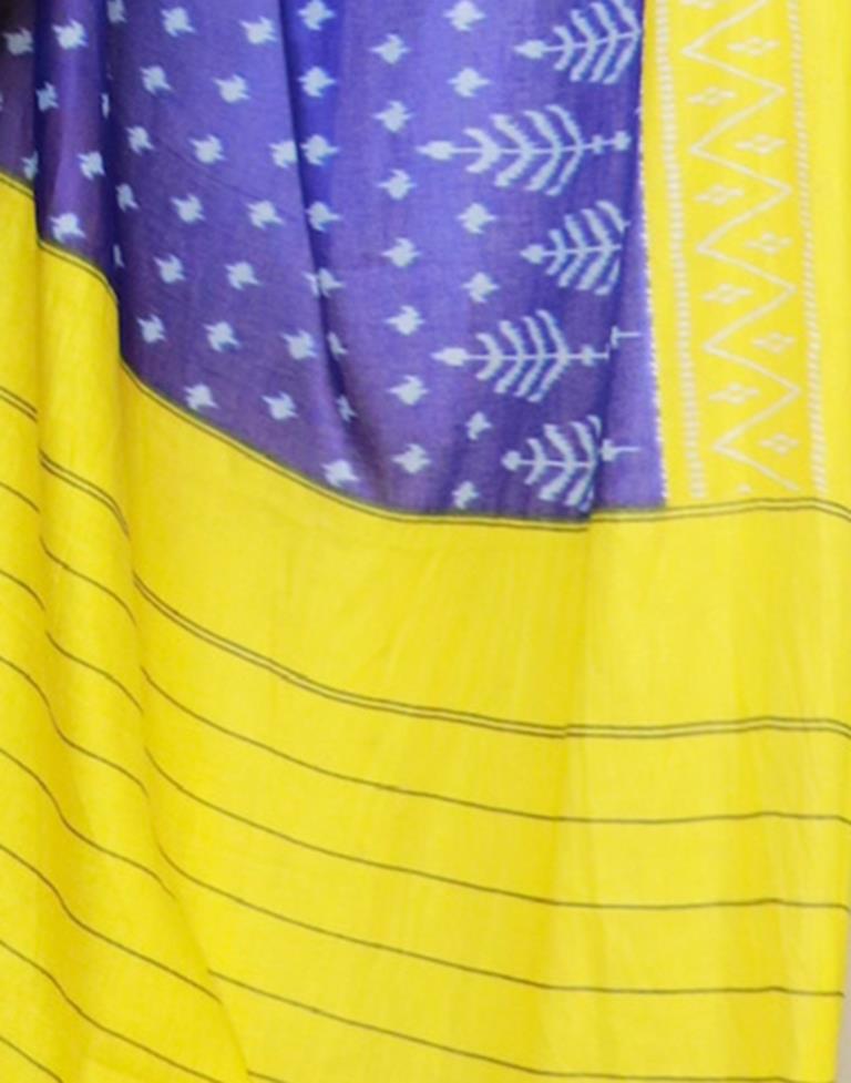 Blue Printed Cotton Saree