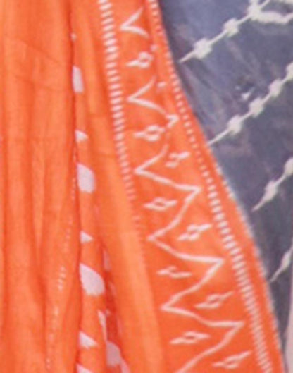 Grey Printed Cotton Saree