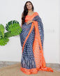 Grey Printed Cotton Saree